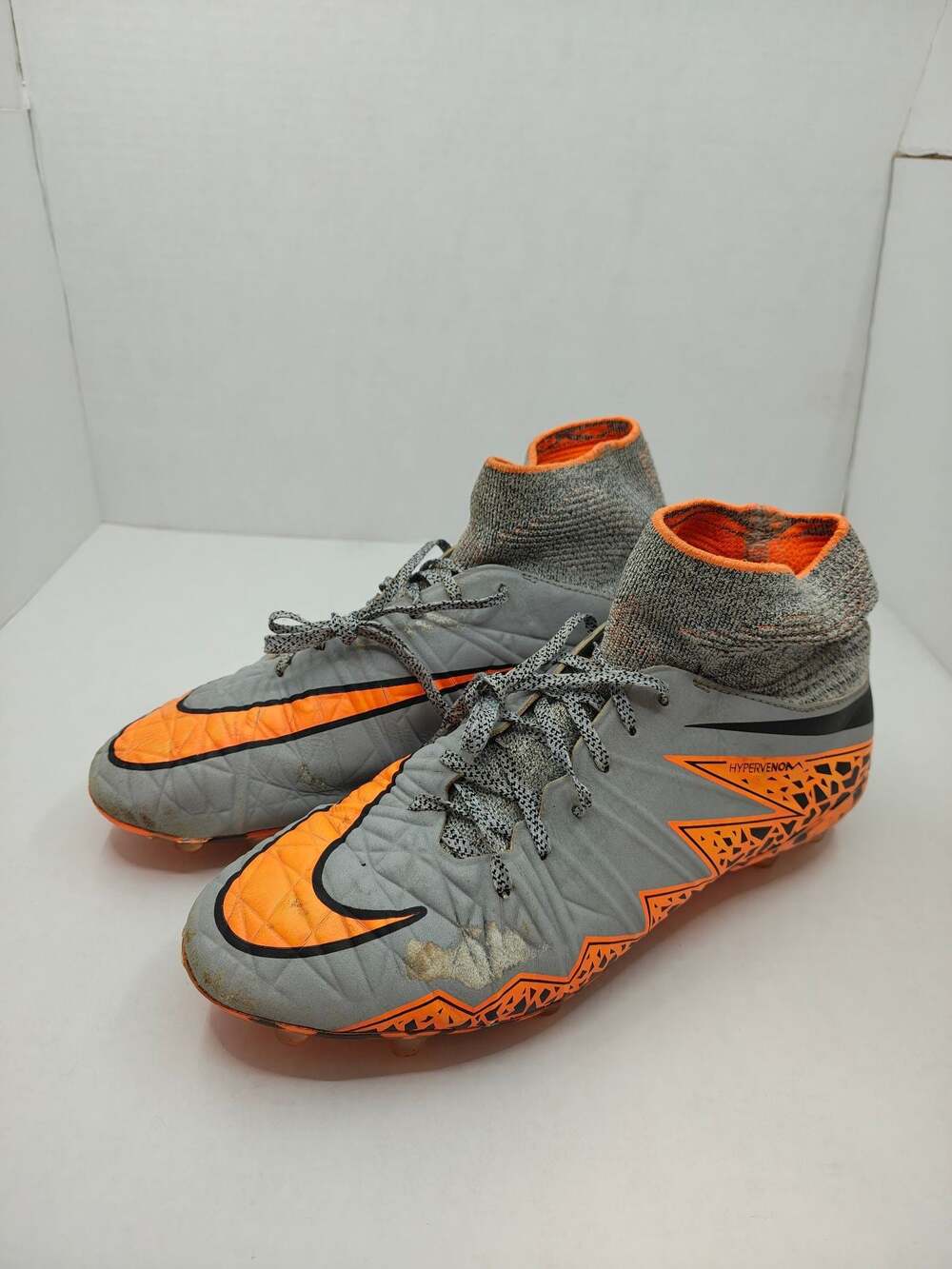 Nike Hypervenom Phantom II FG Youth Size 6Y Soccer Cleats Grey Orange